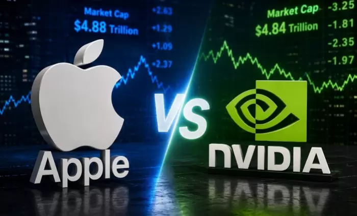 Apple vs Nvidia: Νέα αλλαγή στην κορυφή της Wall Street με αποτίμηση $4,88 τρισ.
