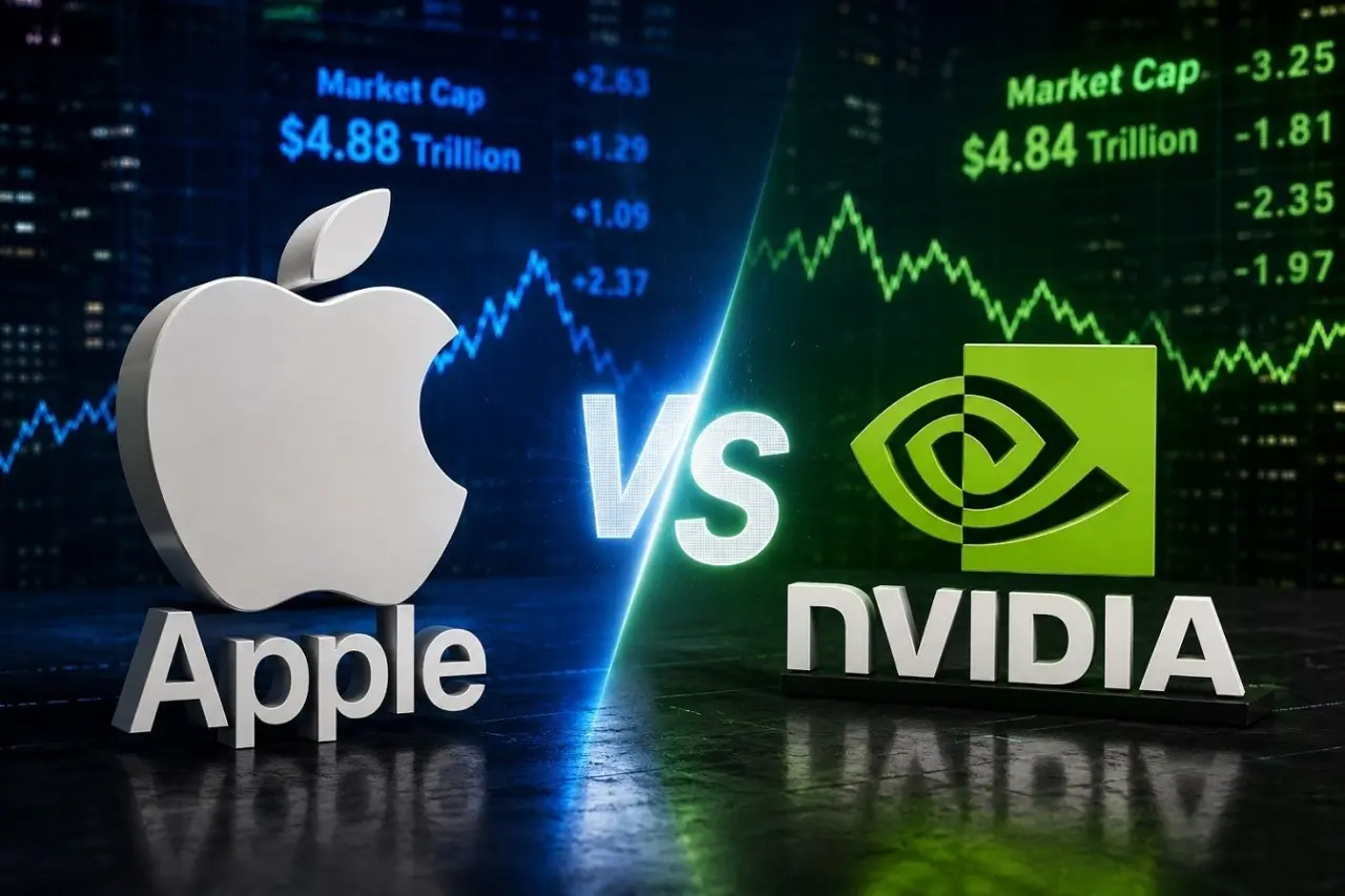 Apple vs Nvidia: Νέα αλλαγή στην κορυφή της Wall Street με αποτίμηση $4,88 τρισ.