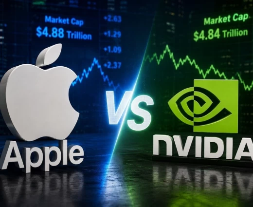 Apple vs Nvidia: Νέα αλλαγή στην κορυφή της Wall Street με αποτίμηση $4,88 τρισ.