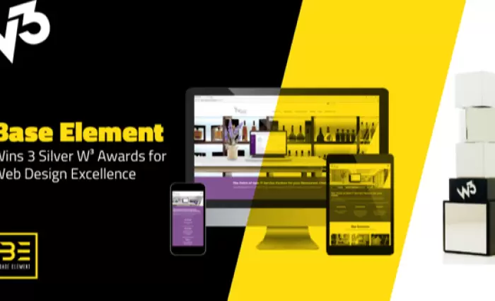 Η Base Element Κερδίζει 3 Αργυρά Βραβεία W³ το 2018 για τις επιδόσεις της στο Web Design