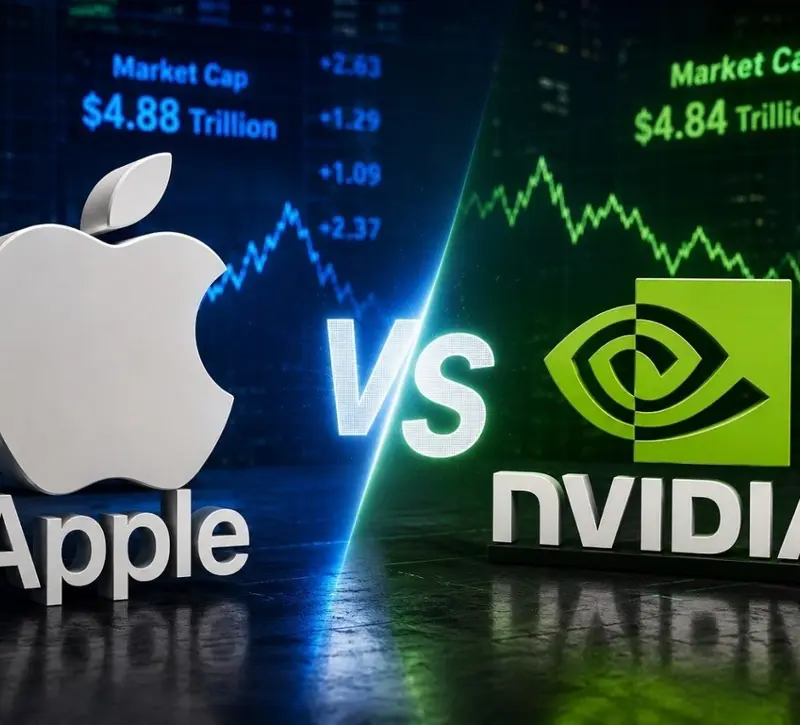 Apple vs Nvidia: Νέα αλλαγή στην κορυφή της Wall Street με αποτίμηση $4,88 τρισ.
