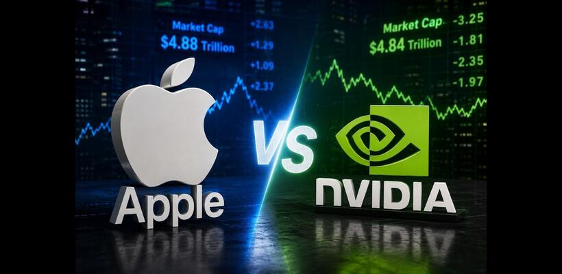 Apple vs Nvidia: Νέα αλλαγή στην κορυφή της Wall Street με αποτίμηση $4,88 τρισ.