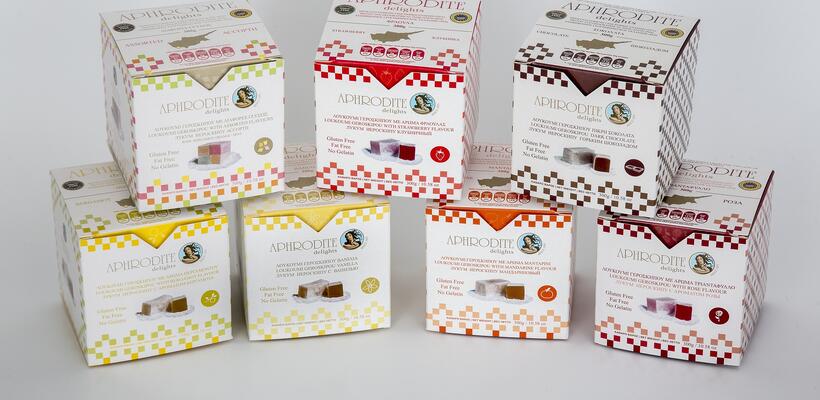 Λουκούμια Γεροσκήπου σε συσκευασίες κύβου