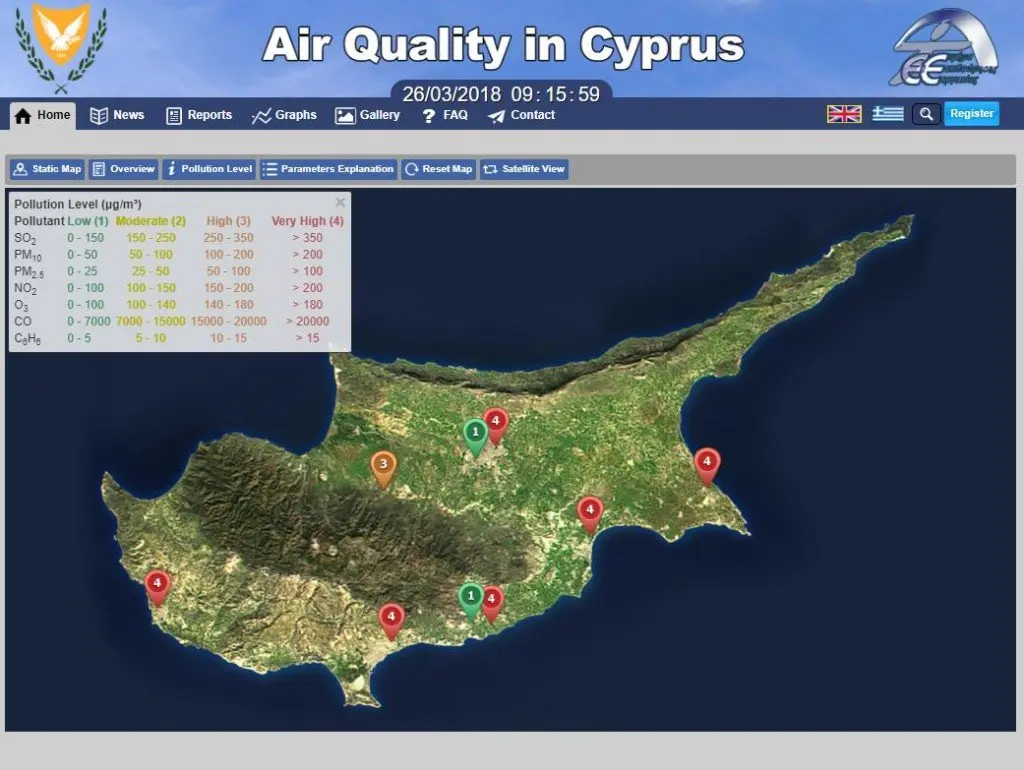 Αναβαθμίστηκε η εφαρμογή “Air Quality Cyprus”